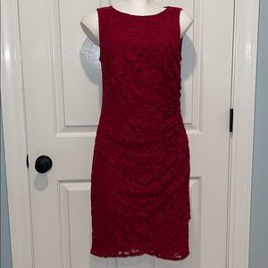 ADRIANNA PAPPELL Ruby Red Lace Dress Sz. 10